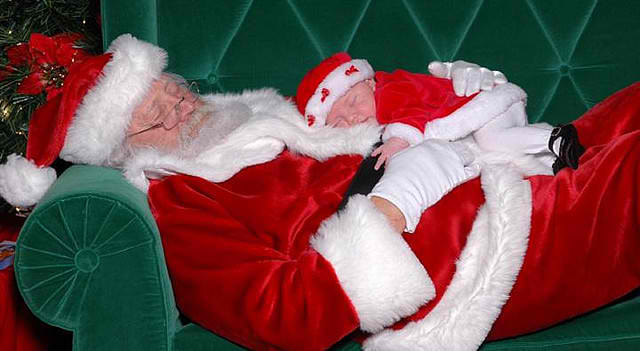sleeping santa