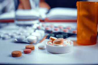 closeup view of pills on a table