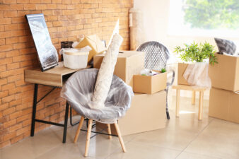 plastic wrapped furniture for moving