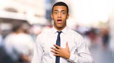 surprised young businessman