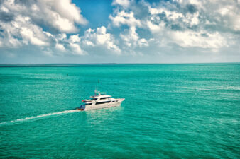 yacht on turquoise water