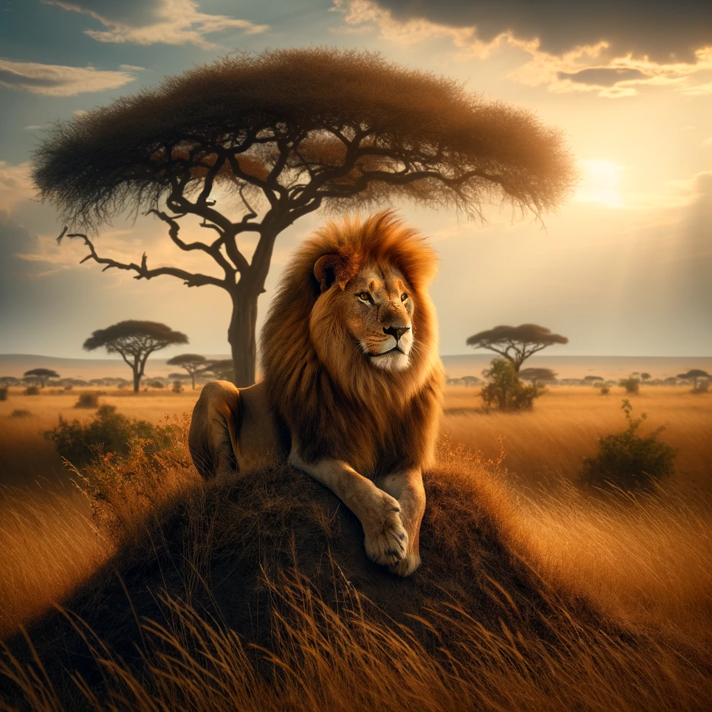 lion on African safari