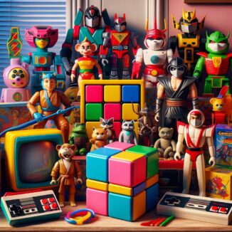 80s toys collage