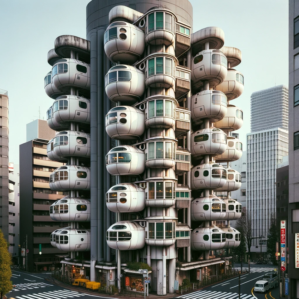 Nakagin Capsule Tower, Tokyo, Japan