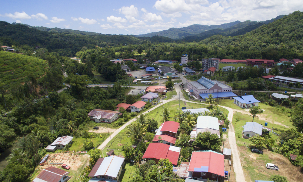 aerial view of homes used by insurance company